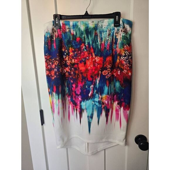 Bisou Bisou Skirt Sz L Floral - Picture 1 of 10